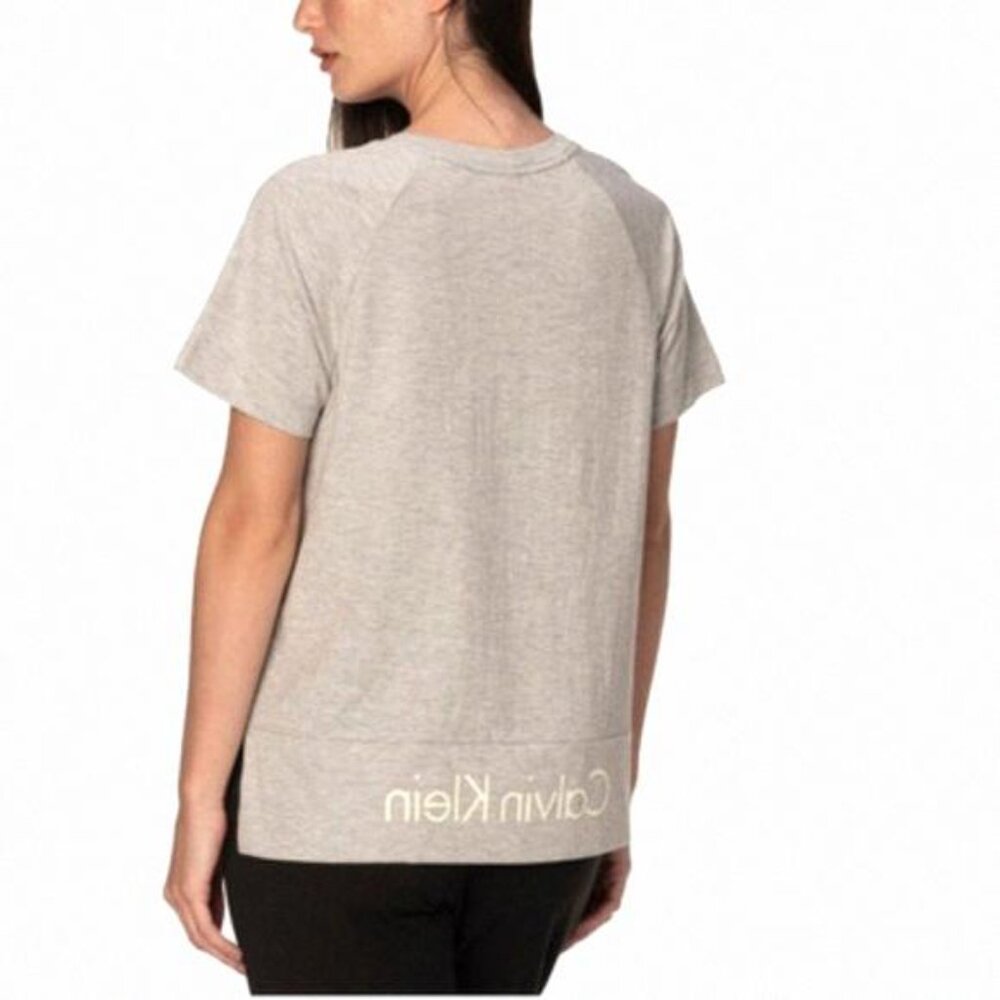 💖MEGA SALE💖Calvin Klein QS6701-060 Women's Comfort T-Shirt Cotton Gray Blended - Picture 2 of 9